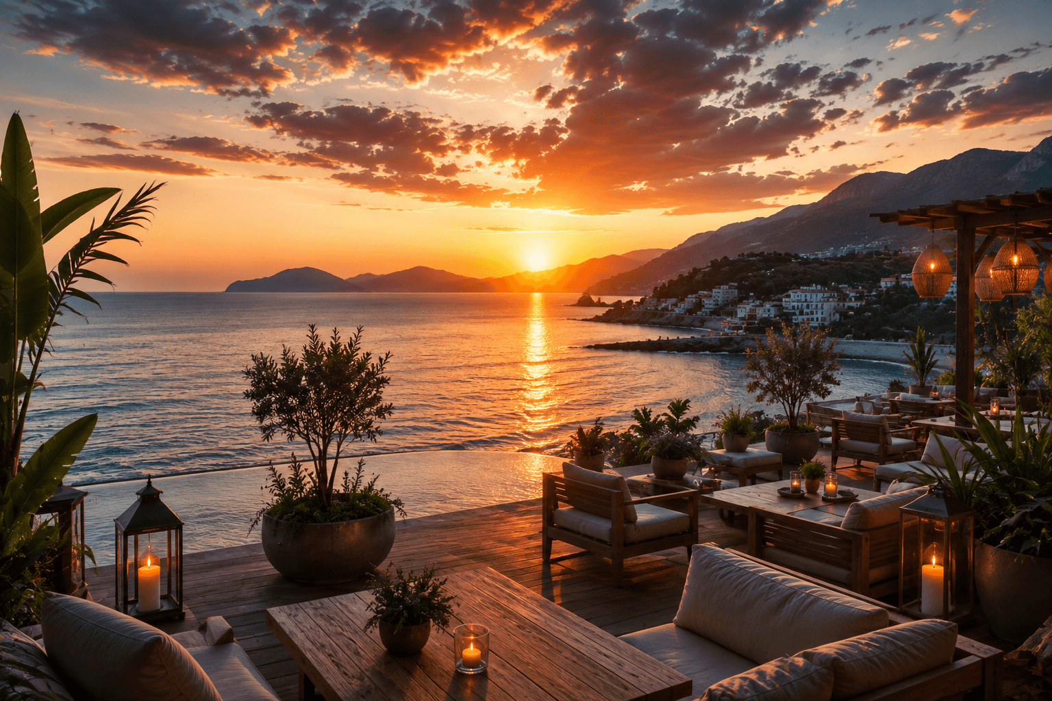Albanian coast at sunset